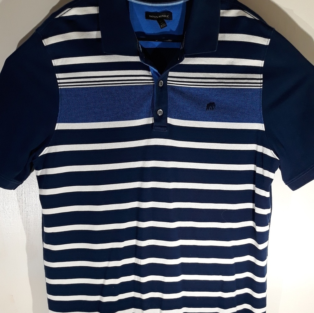 Stripe men banana  republic  polo shirt